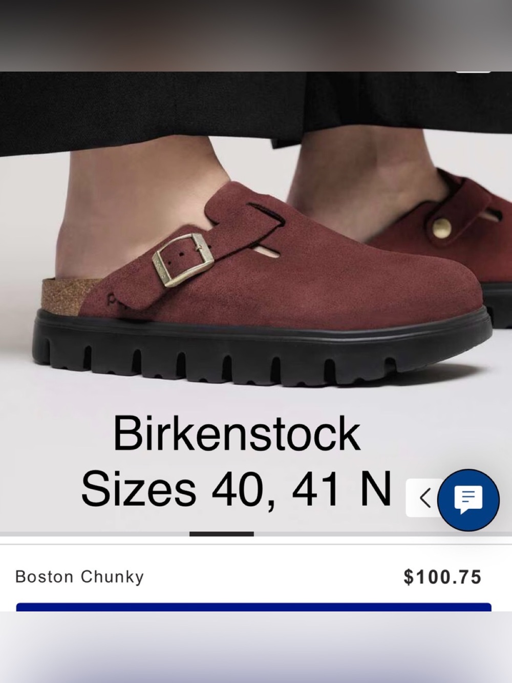 Birkenstock Boston PAP Chunky Clog in zinfandal Suede - NEW authentic